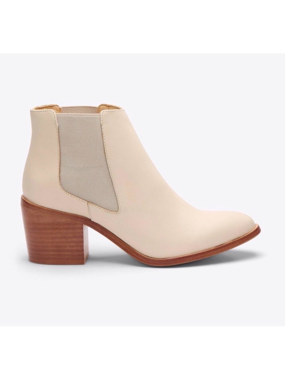 Nisolo Cream Leather Chelsea Heeled Boots